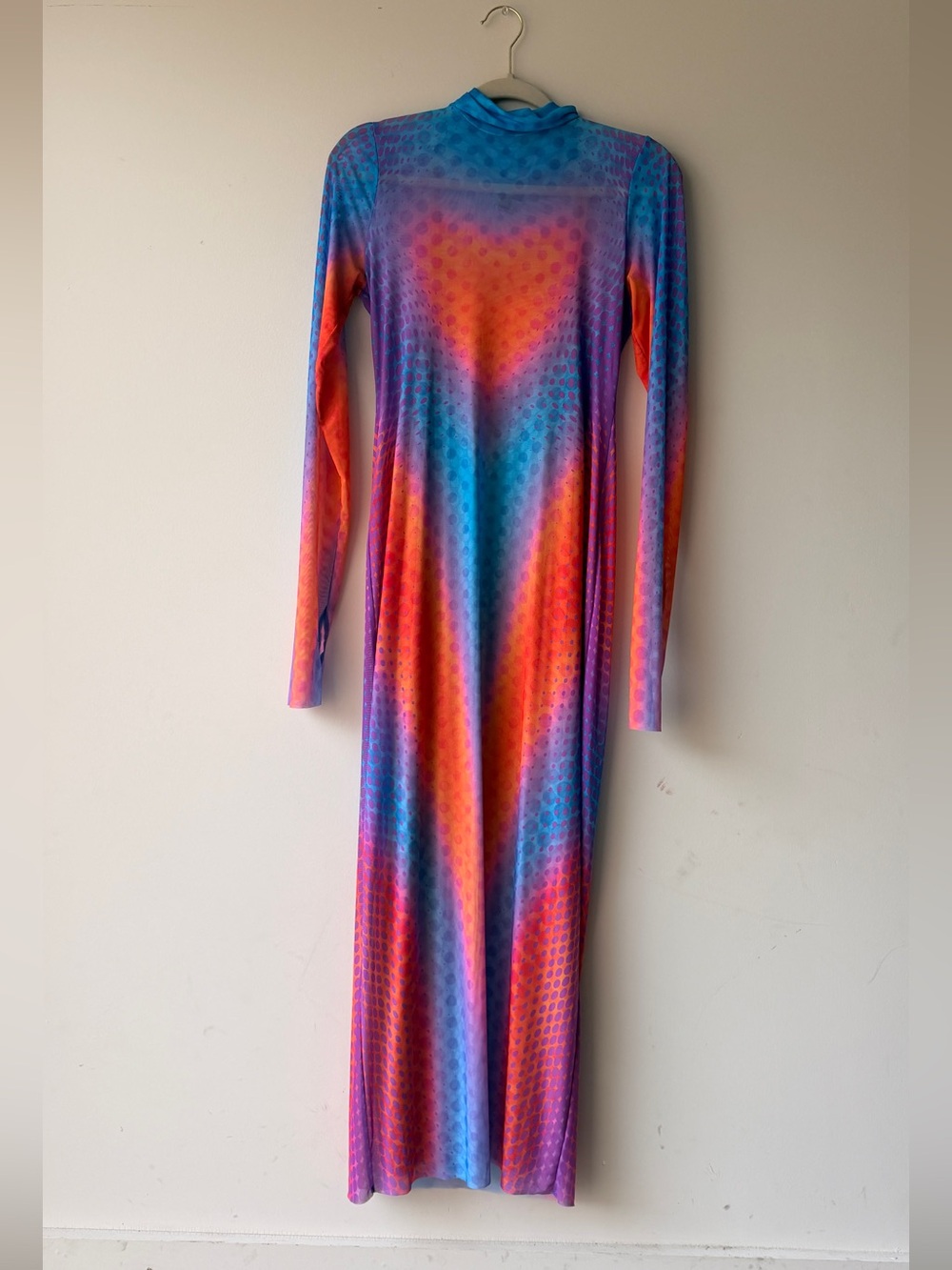 AFRM Long Sleeve Gradient Maxi Dress in Blue, Purple & Orange